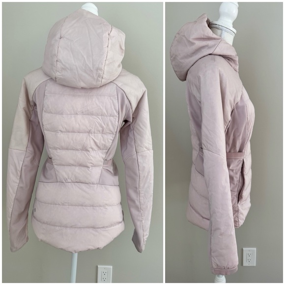 Lululemon Down For It All Jacket in Porcelain Pink size 6 - Picture 4 of 15